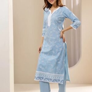 LIBAS Women Cotton Blend Kurta Pant Dupatta Set