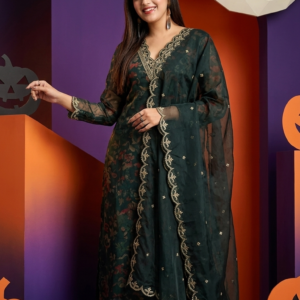 House of Pataudi Women Polyester Kurta Pant Dupatta Set